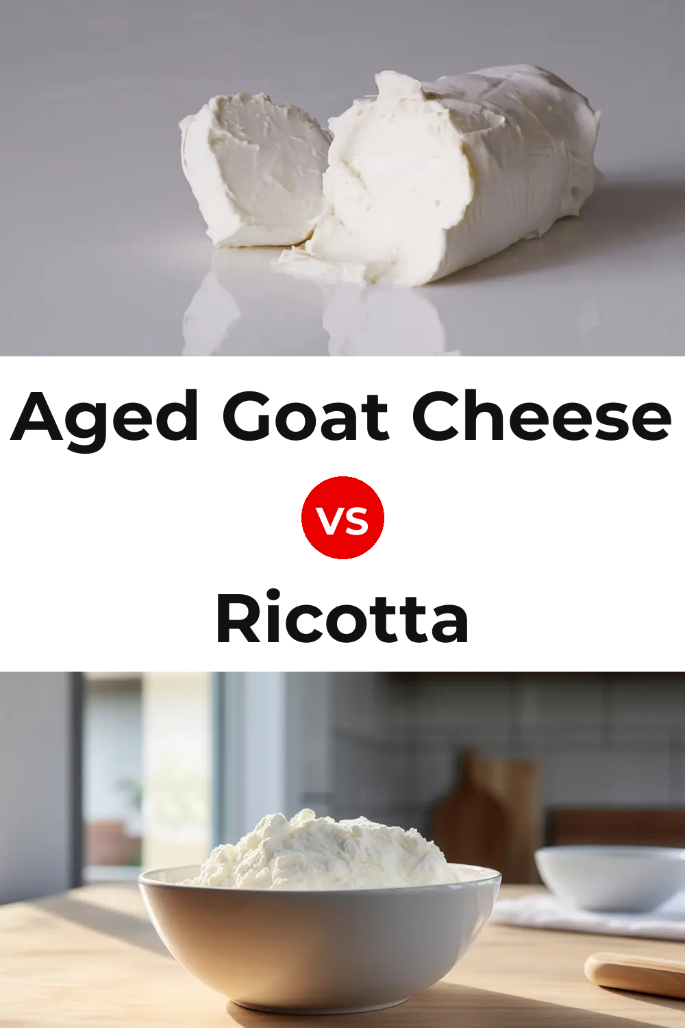 Aged Goat Cheese vs Ricotta Cheese Pinterest comparison