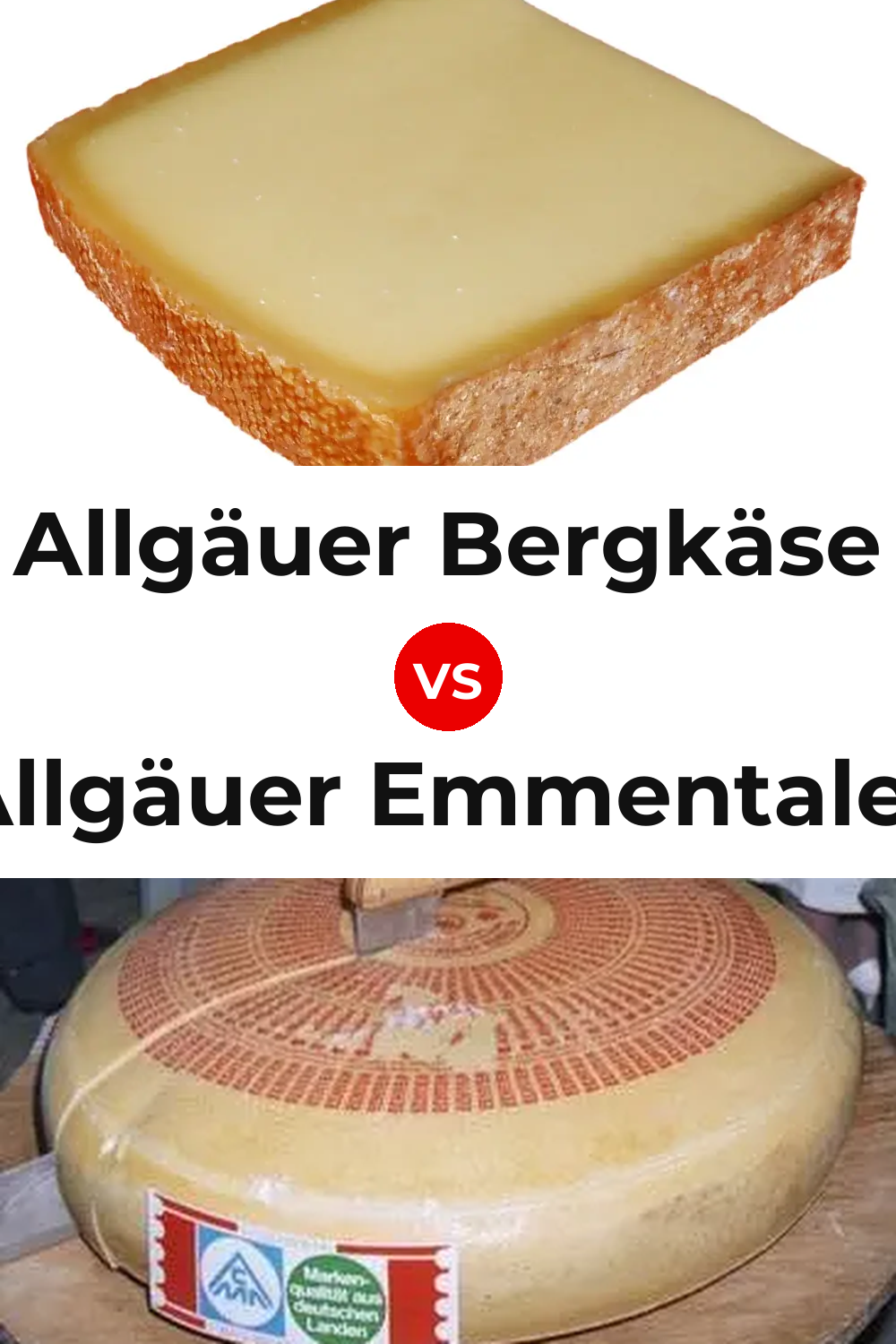 Allgäuer Bergkäse Cheese vs Allgäuer Emmentaler Cheese Pinterest comparison