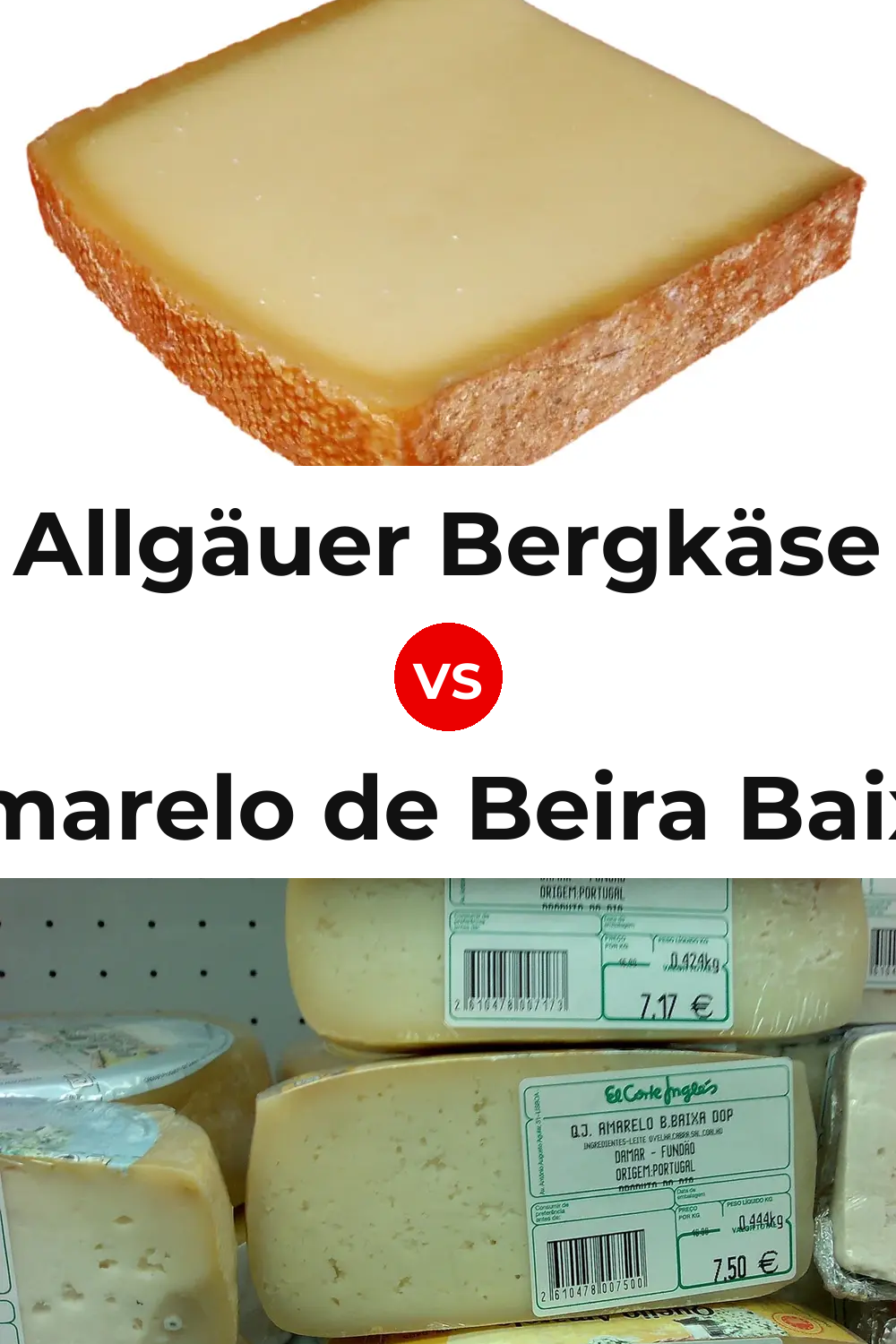 Allgäuer Bergkäse Cheese vs Amarelo de Beira Baixa Cheese Pinterest comparison