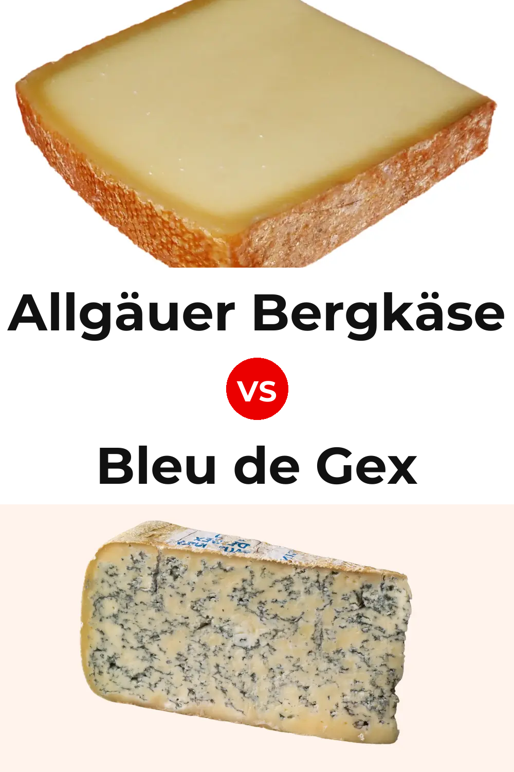 Allgäuer Bergkäse Cheese vs Bleu de Gex Cheese Pinterest comparison