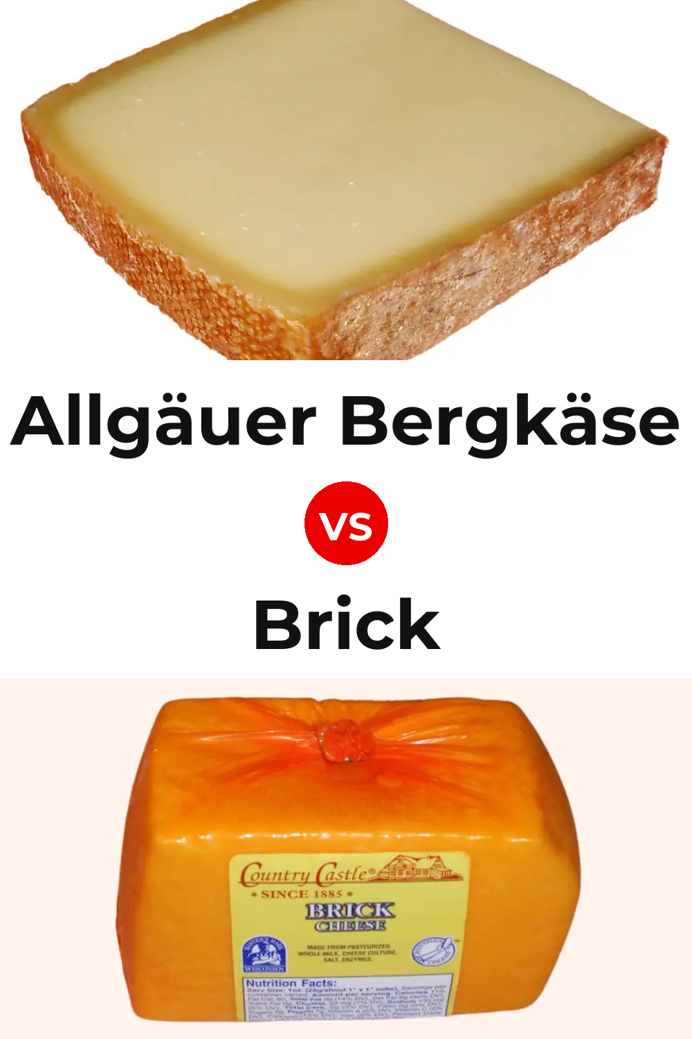 Allgäuer Bergkäse Cheese vs Brick Cheese Pinterest comparison