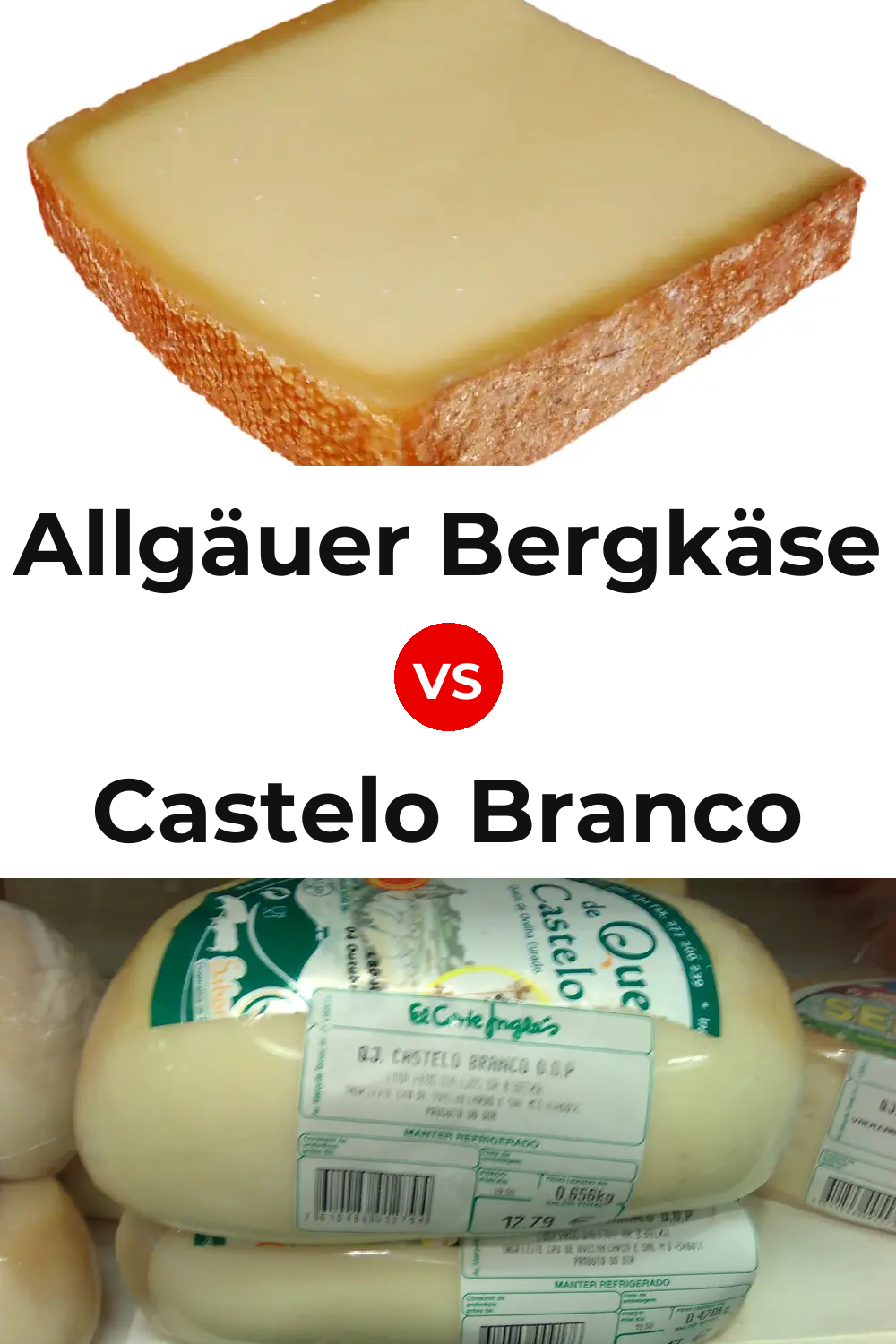 Allgäuer Bergkäse Cheese vs Castelo Branco Cheese Pinterest comparison