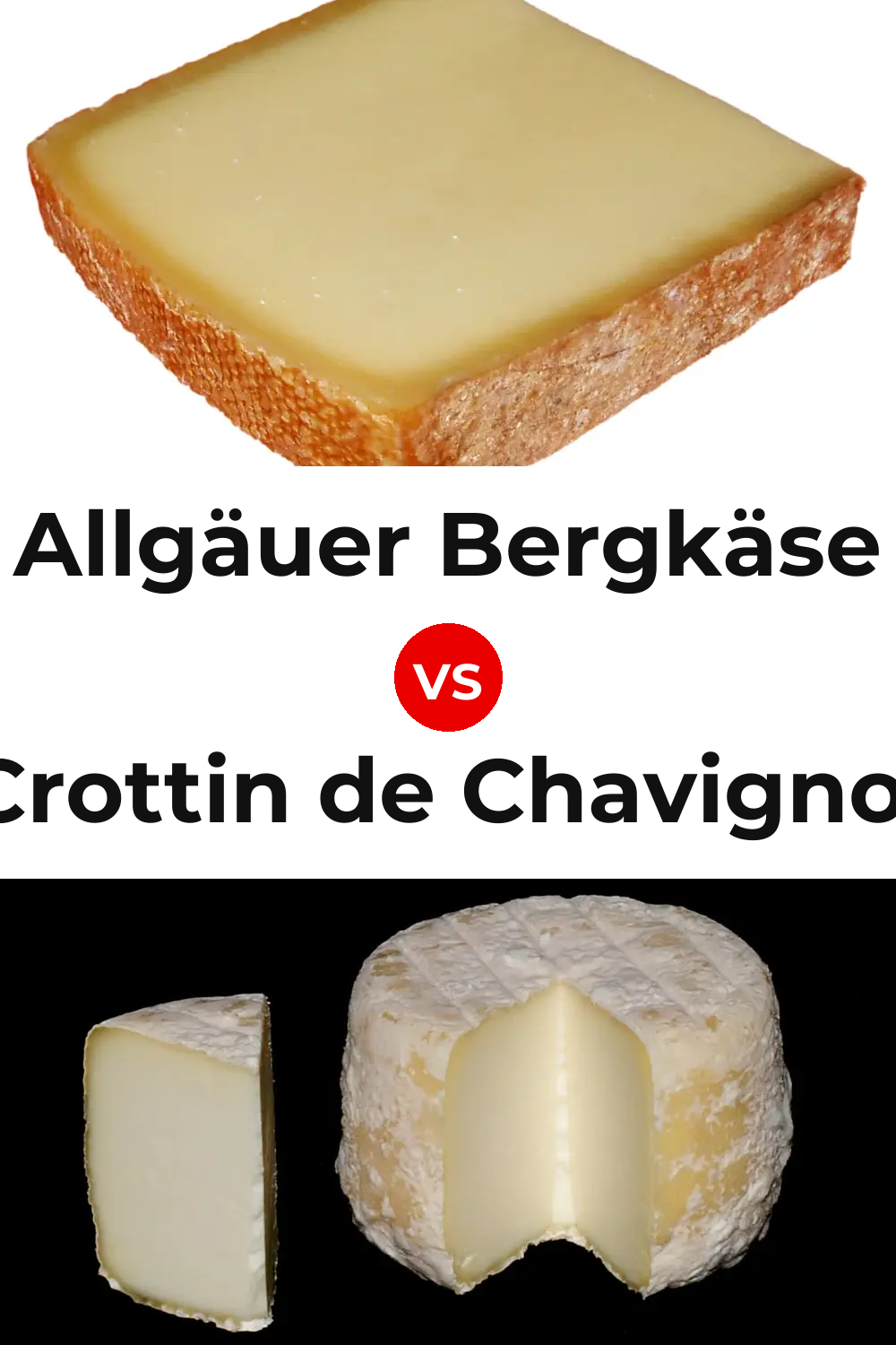 Allgäuer Bergkäse Cheese vs Crottin de Chavignol Cheese Pinterest comparison