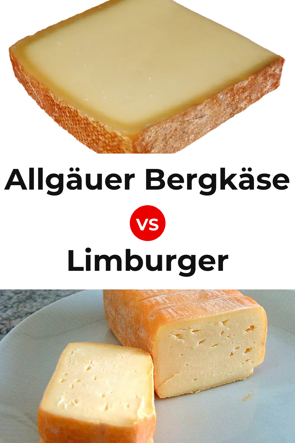 Allgäuer Bergkäse Cheese vs Limburger Cheese Pinterest comparison