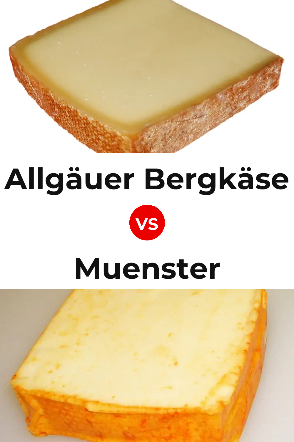 Allgäuer Bergkäse Cheese vs Muenster Cheese Pinterest comparison
