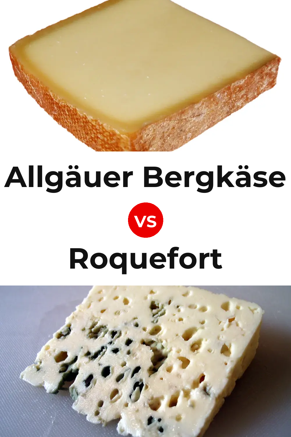 Allgäuer Bergkäse Cheese vs Roquefort Cheese Pinterest comparison
