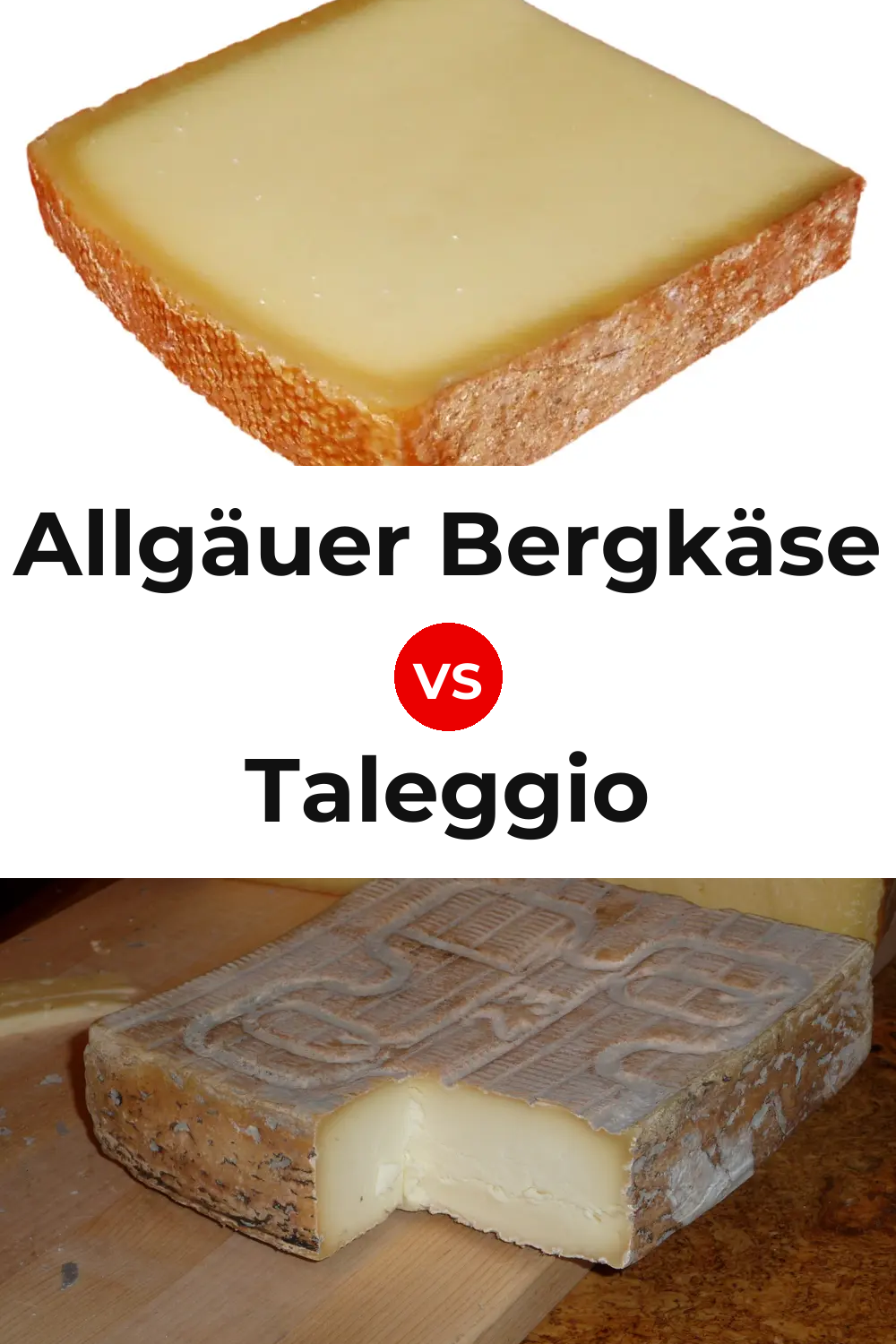 Allgäuer Bergkäse Cheese vs Taleggio Cheese Pinterest comparison