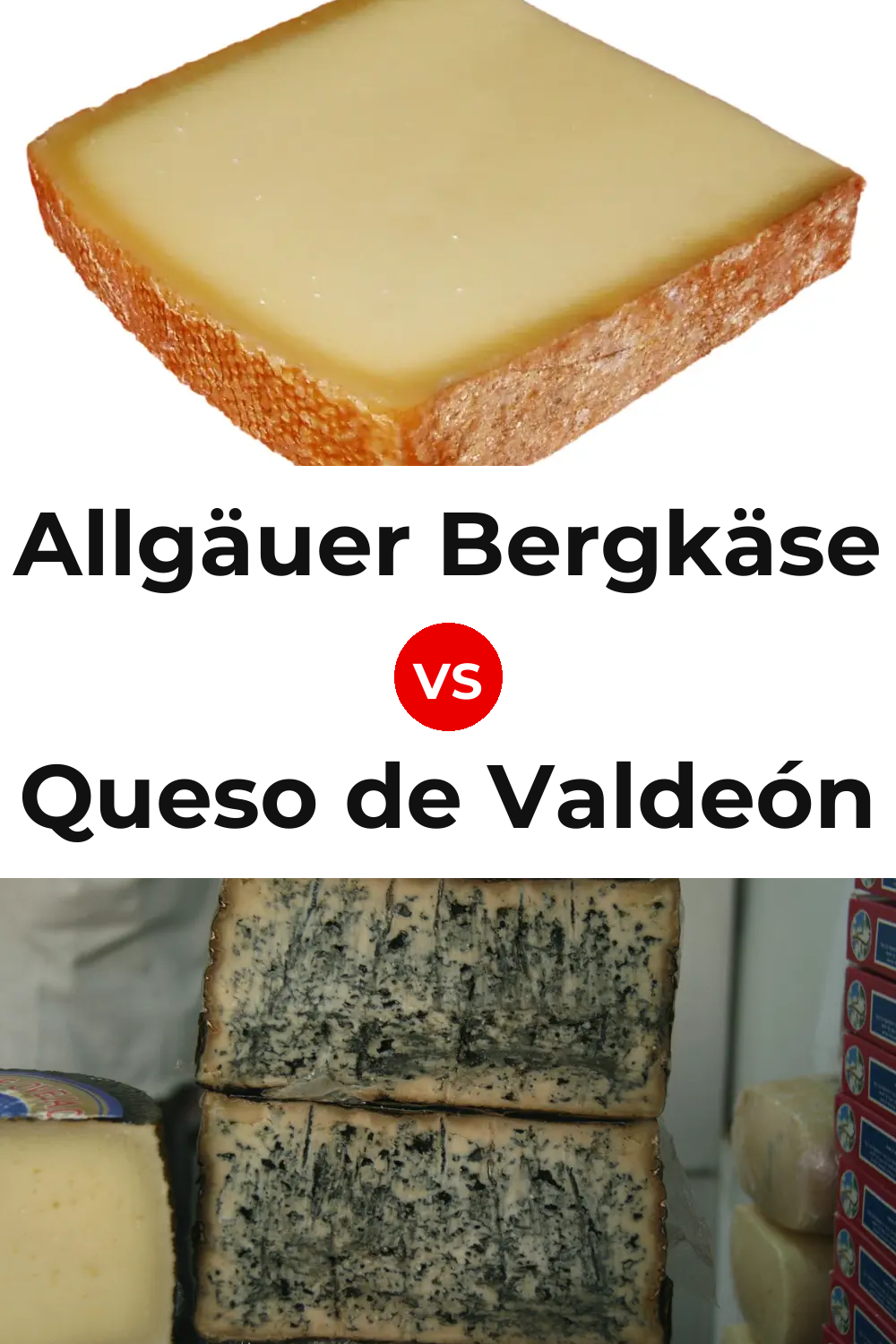 Allgäuer Bergkäse Cheese vs Queso de Valdeón Pinterest comparison