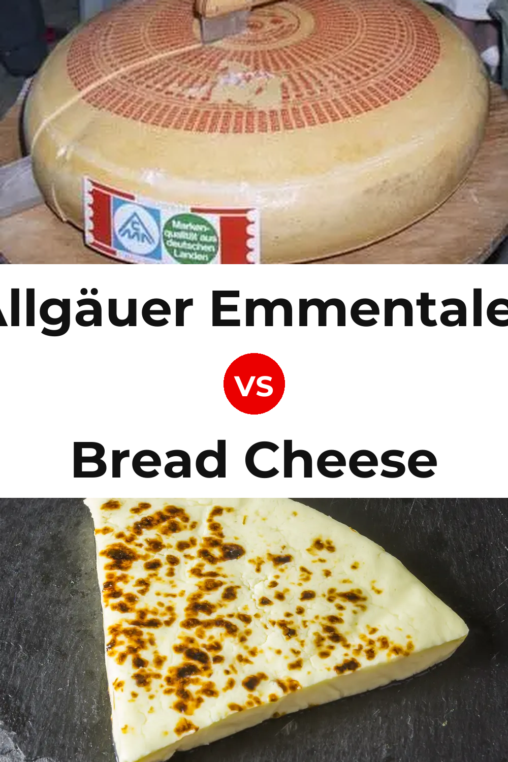 Allgäuer Emmentaler Cheese vs Bread Cheese Pinterest comparison