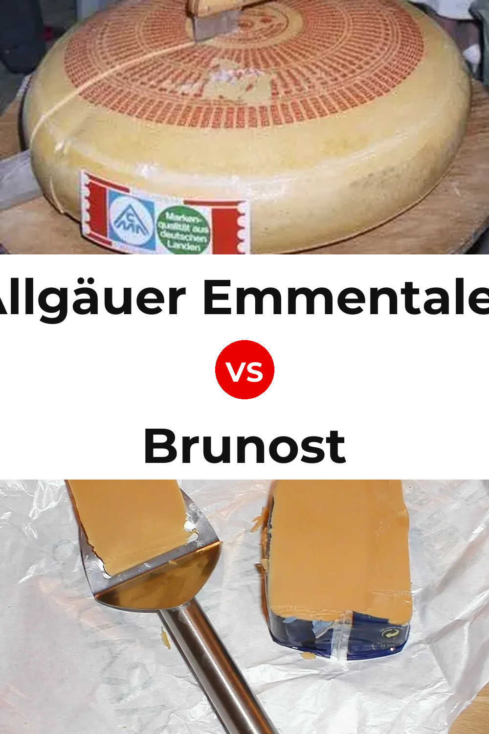 Allgäuer Emmentaler Cheese vs Brunost Cheese Pinterest comparison