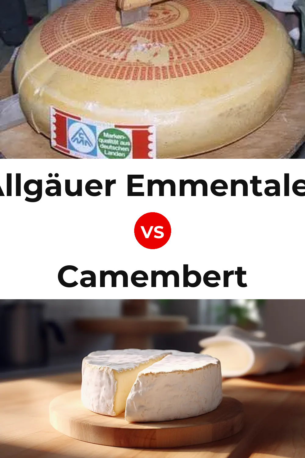 Allgäuer Emmentaler Cheese vs Camembert Cheese Pinterest comparison