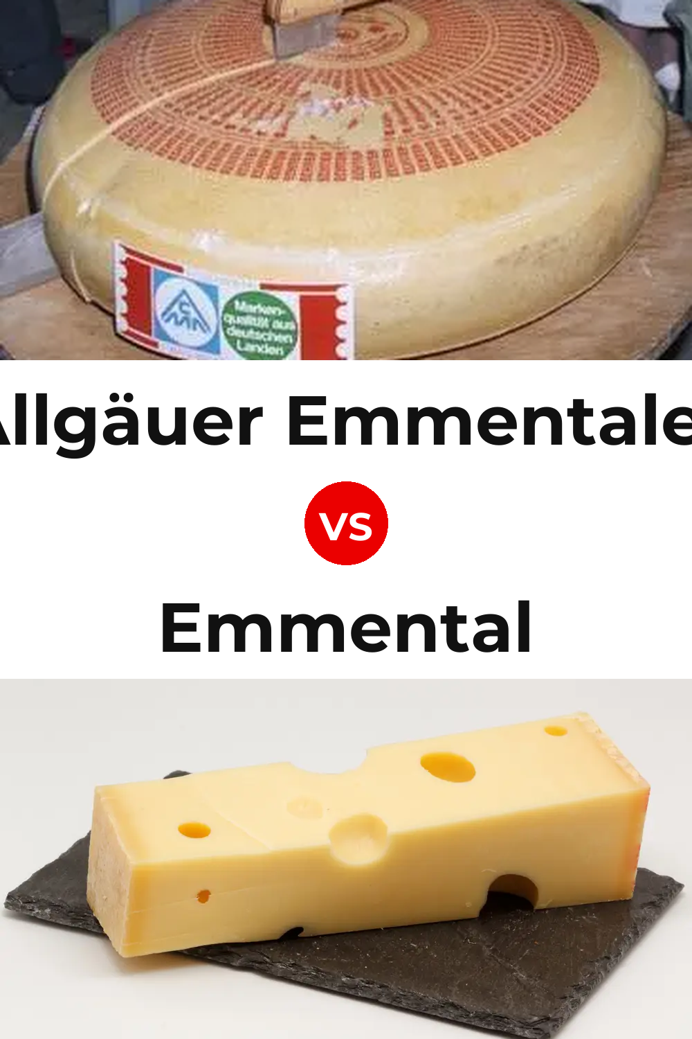 Allgäuer Emmentaler Cheese vs Emmental Cheese Pinterest comparison