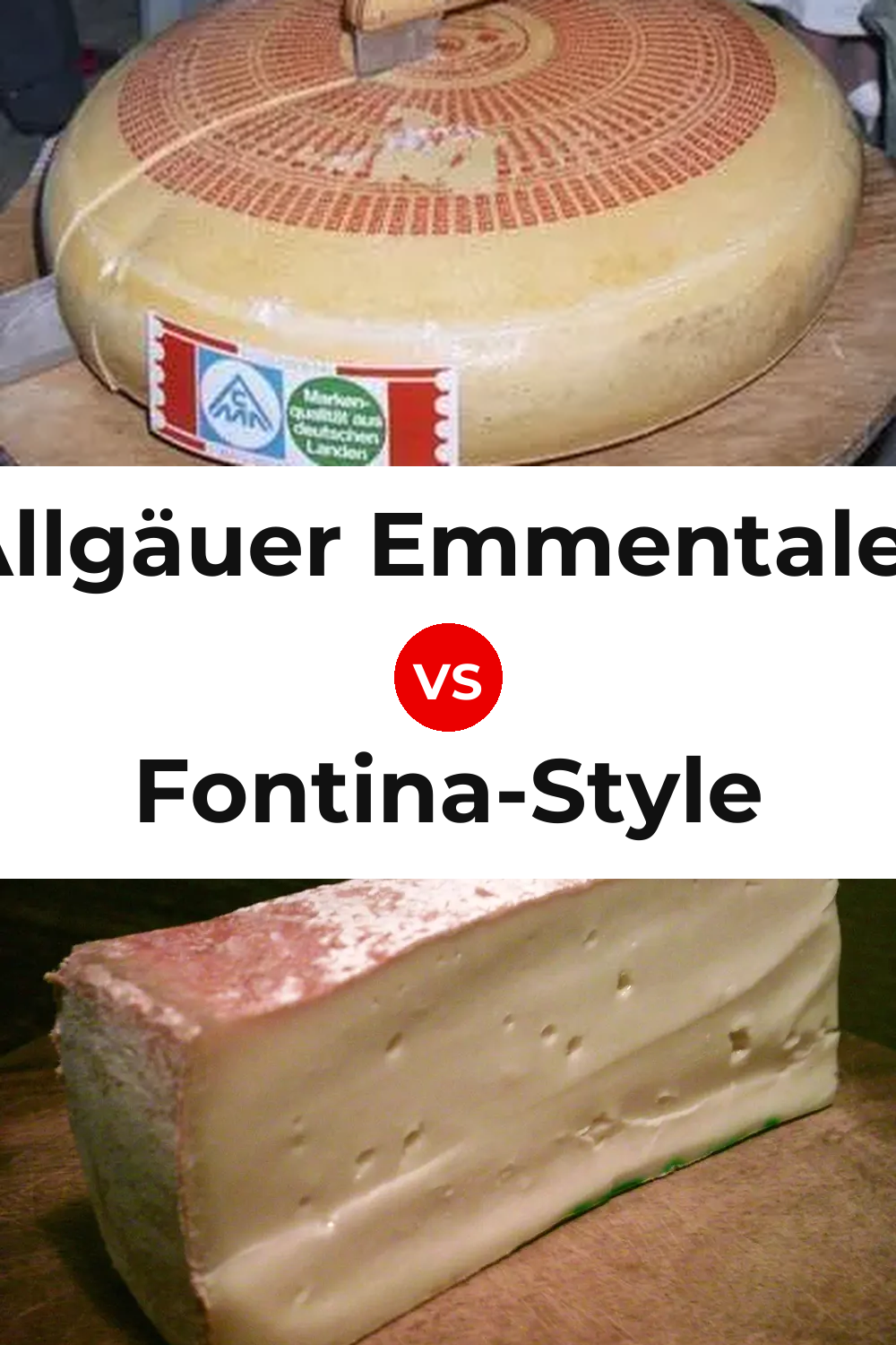Allgäuer Emmentaler Cheese vs Fontina-Style Cheese Pinterest comparison