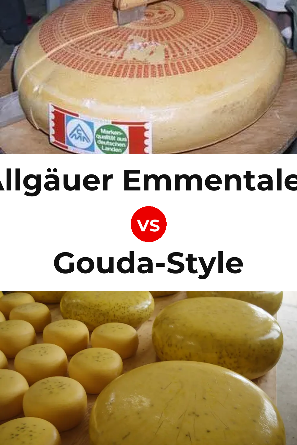 Allgäuer Emmentaler Cheese vs Gouda-Style Cheese Pinterest comparison
