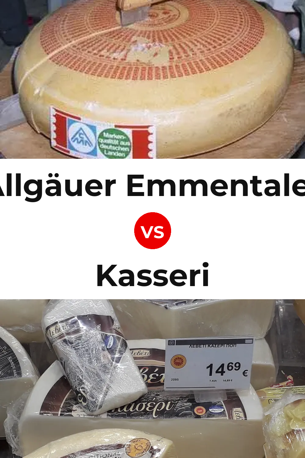 Allgäuer Emmentaler Cheese vs Kasseri Cheese Pinterest comparison