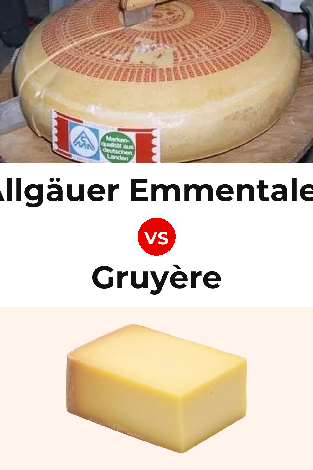 Allgäuer Emmentaler Cheese vs Gruyère Cheese Pinterest comparison