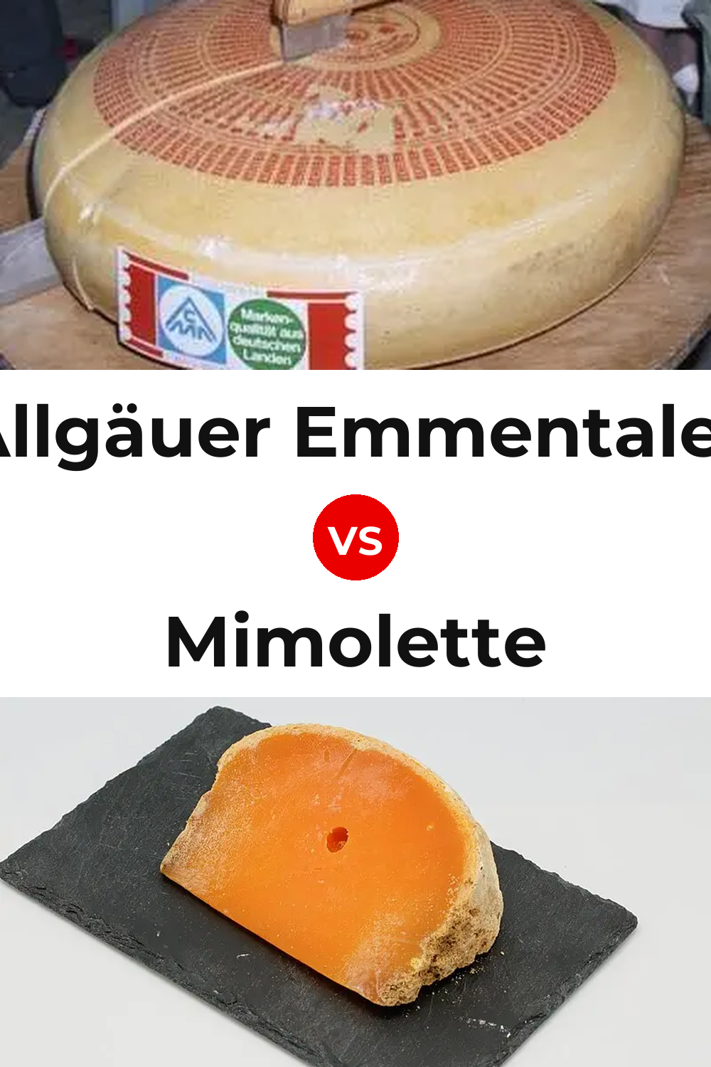 Allgäuer Emmentaler Cheese vs Mimolette Cheese Pinterest comparison