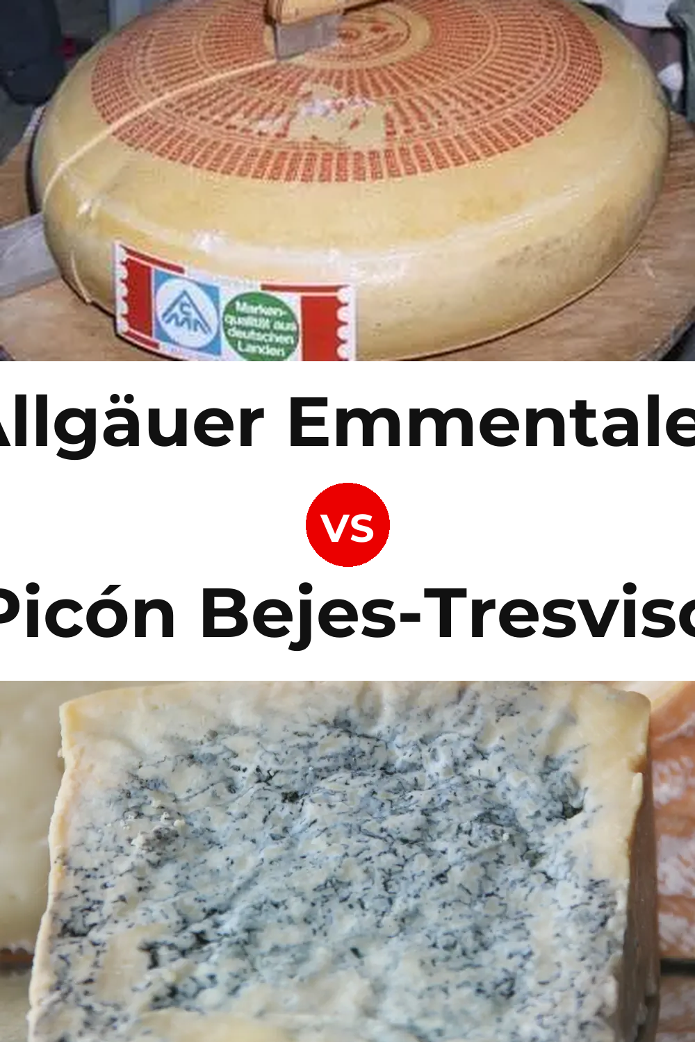 Allgäuer Emmentaler Cheese vs Picón Bejes-Tresviso Cheese Pinterest comparison
