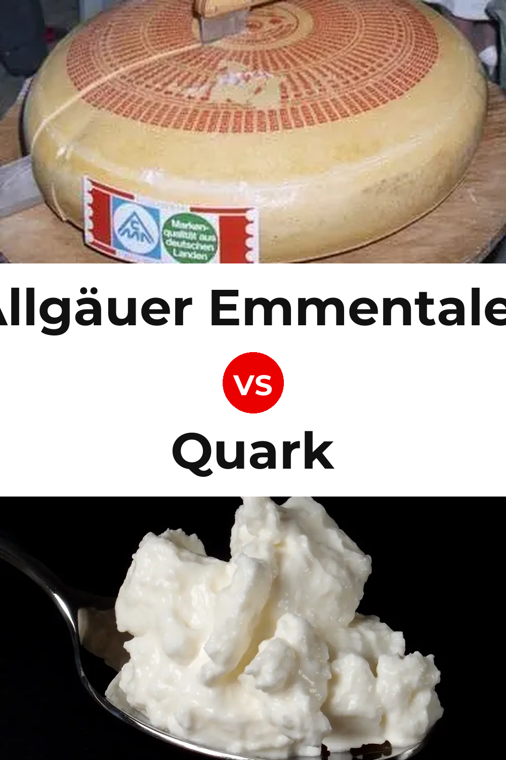 Allgäuer Emmentaler Cheese vs Quark Cheese Pinterest comparison