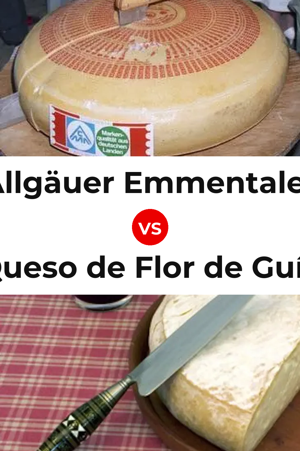 Allgäuer Emmentaler Cheese vs Queso de Flor de Guía Pinterest comparison