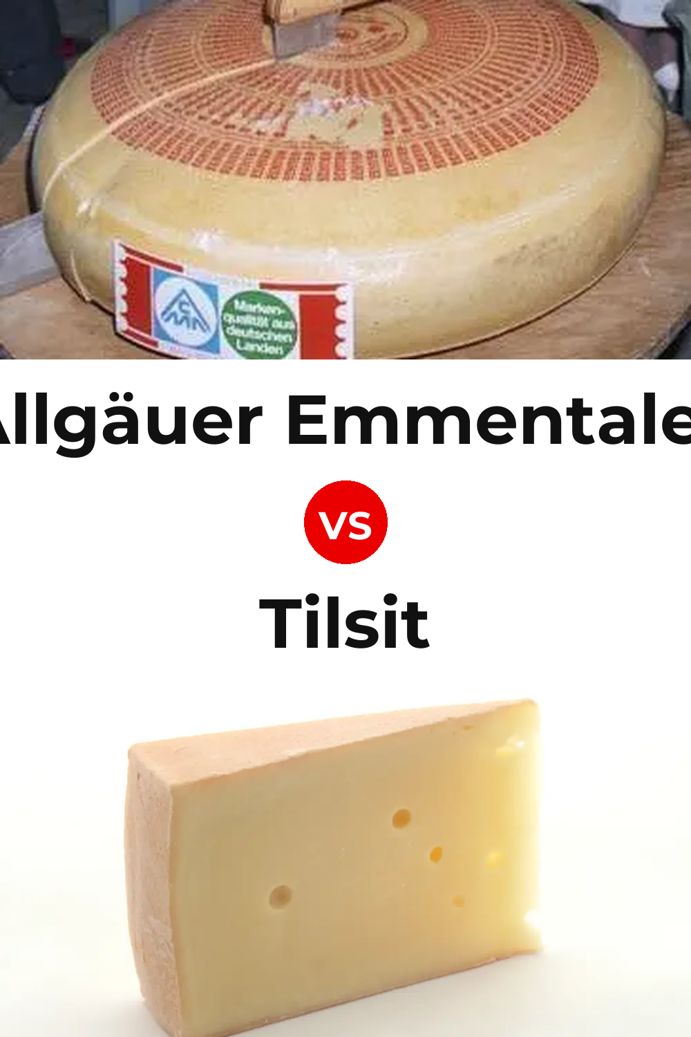 Allgäuer Emmentaler Cheese vs Tilsit Cheese Pinterest comparison