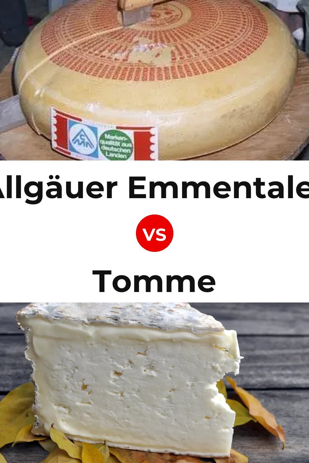 Allgäuer Emmentaler Cheese vs Tomme Cheese Pinterest comparison