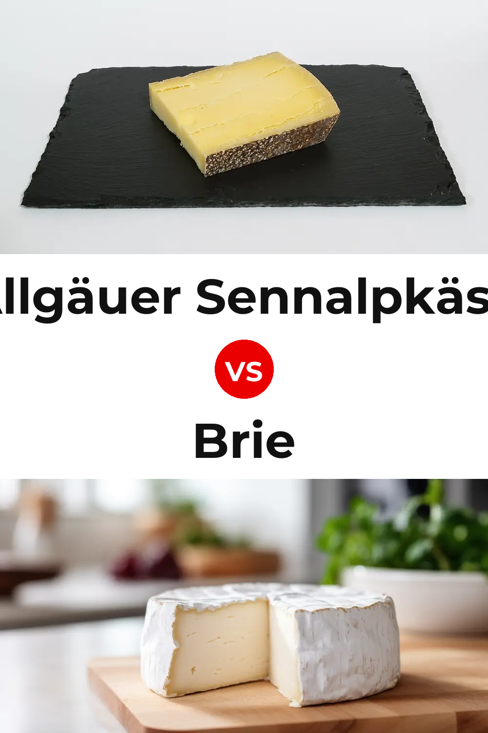 Allgäuer Sennalpkäse Cheese vs Brie Cheese Pinterest comparison
