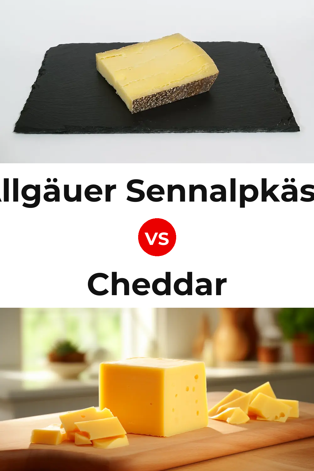 Allgäuer Sennalpkäse Cheese vs Cheddar Cheese Pinterest comparison