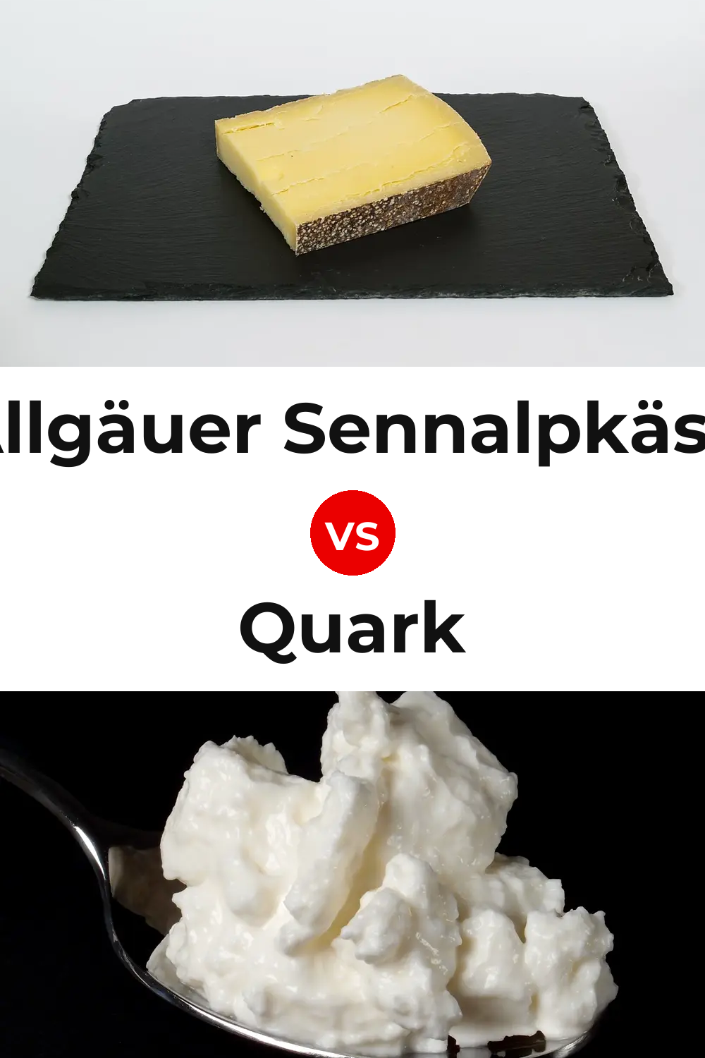 Allgäuer Sennalpkäse Cheese vs Quark Cheese Pinterest comparison