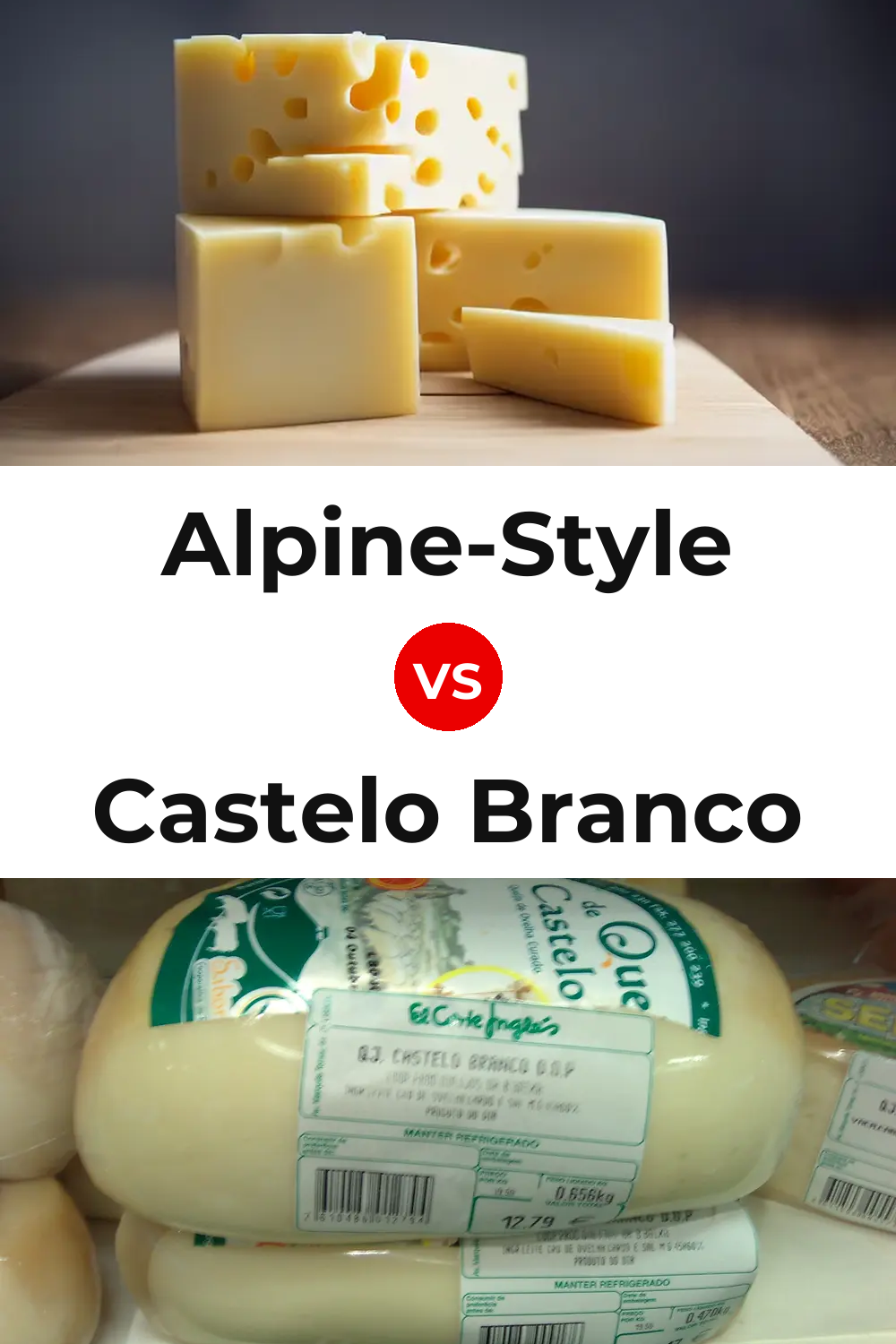 Alpine-Style Cheese vs Castelo Branco Cheese Pinterest comparison