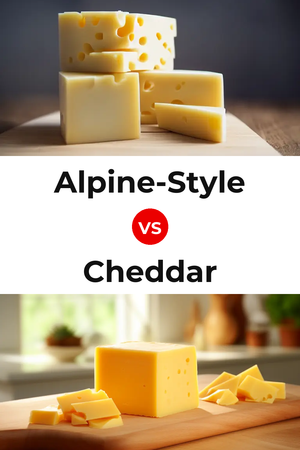 Alpine-Style Cheese vs Cheddar Cheese Pinterest comparison