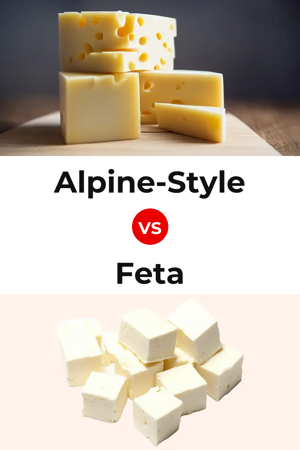 Alpine-Style Cheese vs Feta Cheese Pinterest comparison