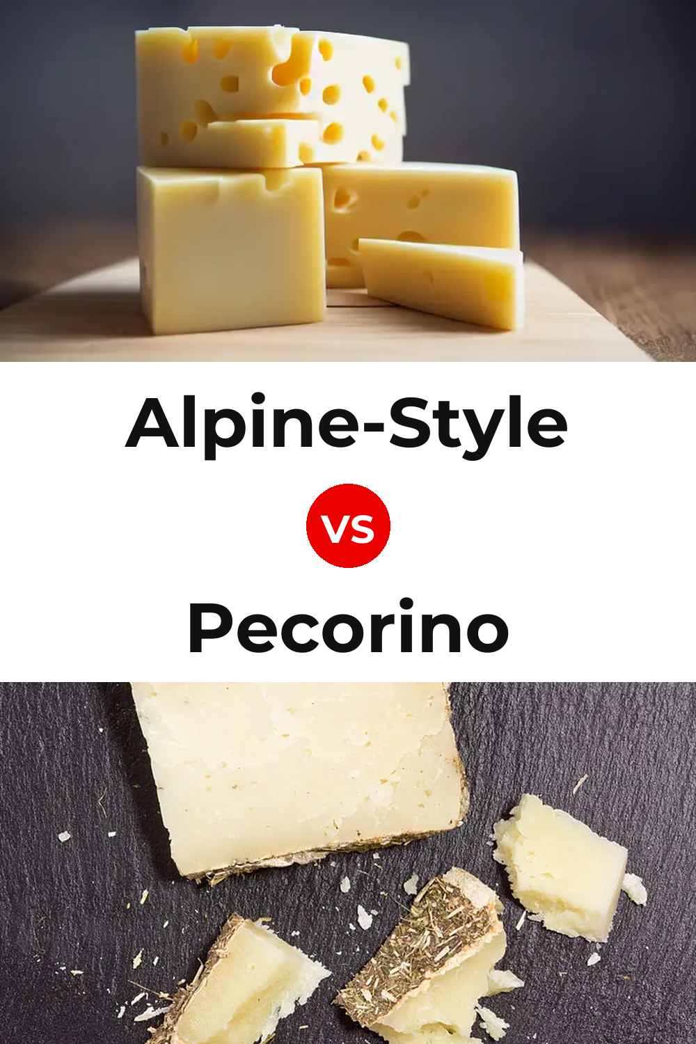 Alpine-Style Cheese vs Pecorino Cheese Pinterest comparison