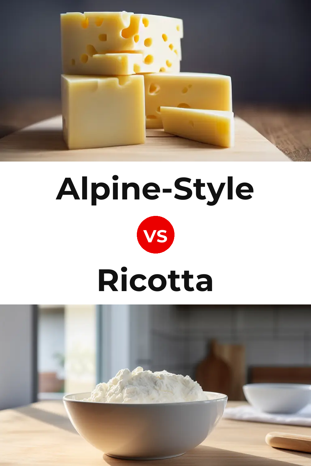 Alpine-Style Cheese vs Ricotta Cheese Pinterest comparison