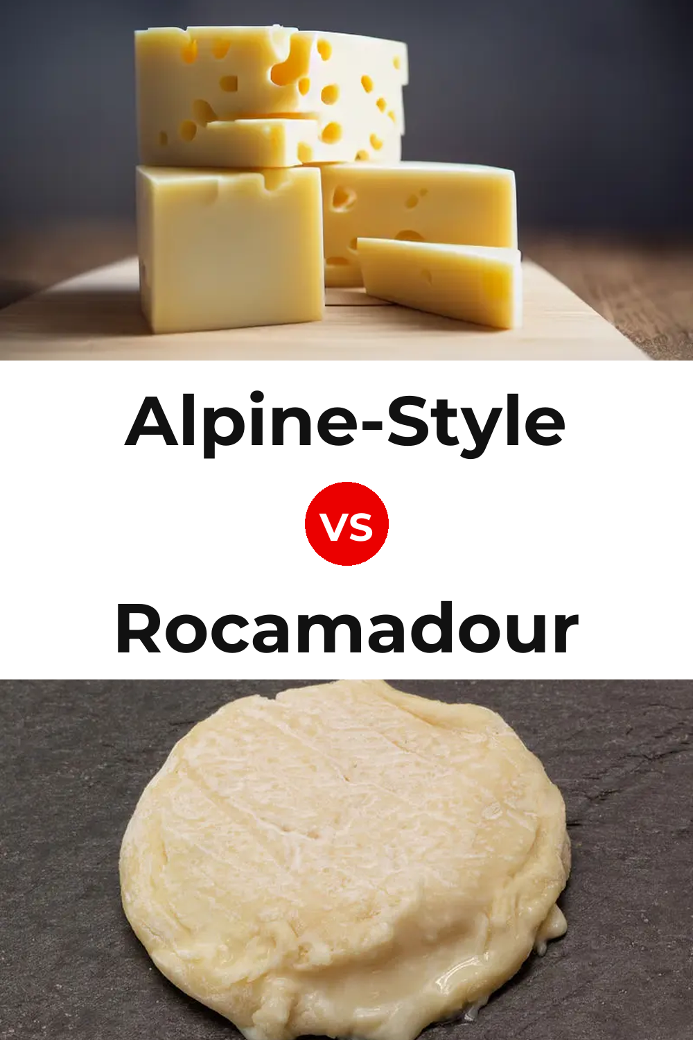Alpine-Style Cheese vs Rocamadour Cheese Pinterest comparison