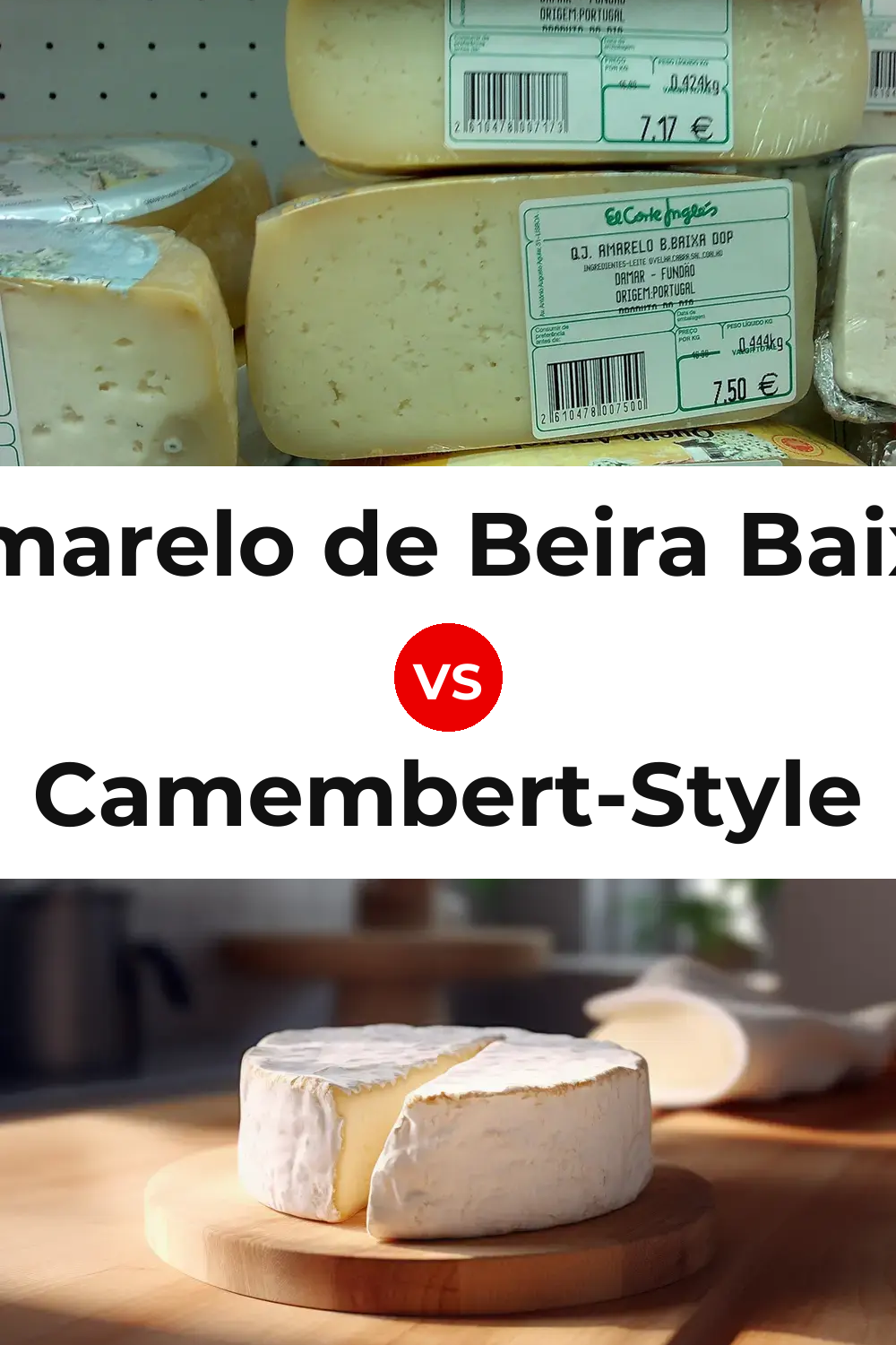 Amarelo de Beira Baixa Cheese vs Camembert-Style Cheese Pinterest comparison