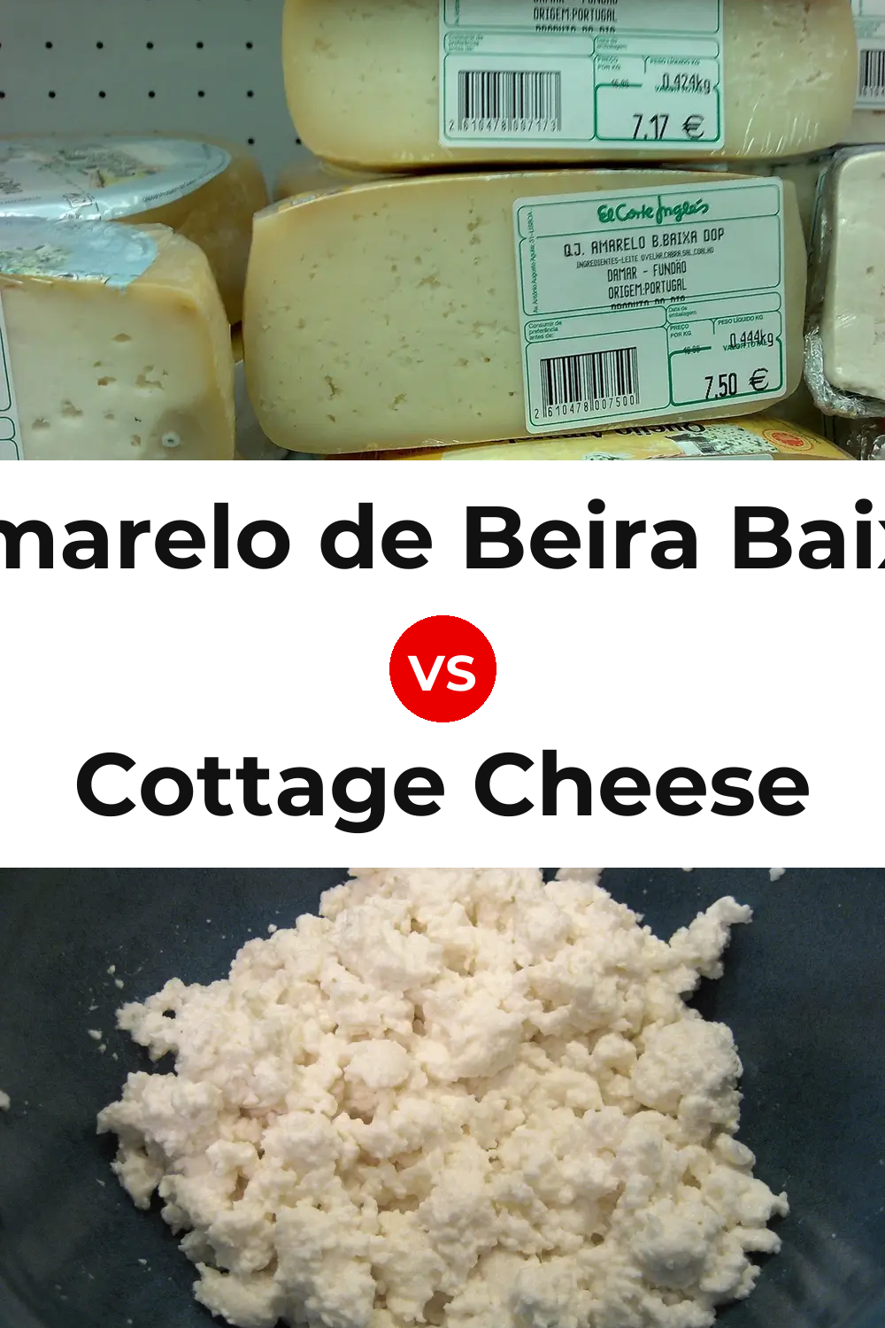 Amarelo de Beira Baixa Cheese vs Cottage Cheese Pinterest comparison