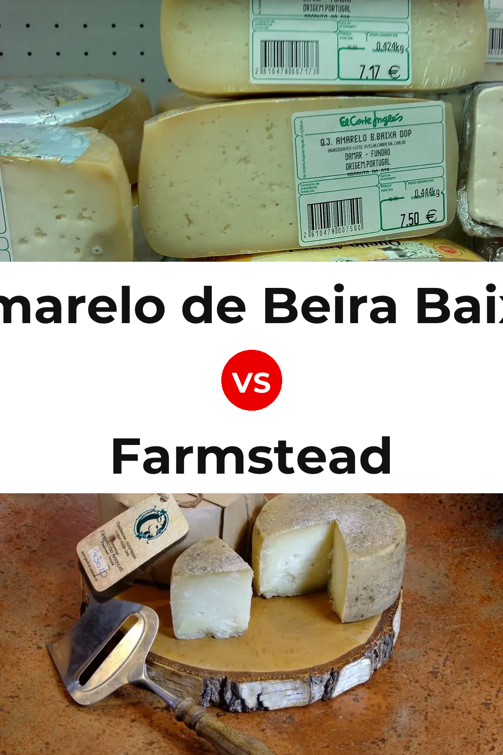 Amarelo de Beira Baixa Cheese vs Farmstead Cheese Pinterest comparison