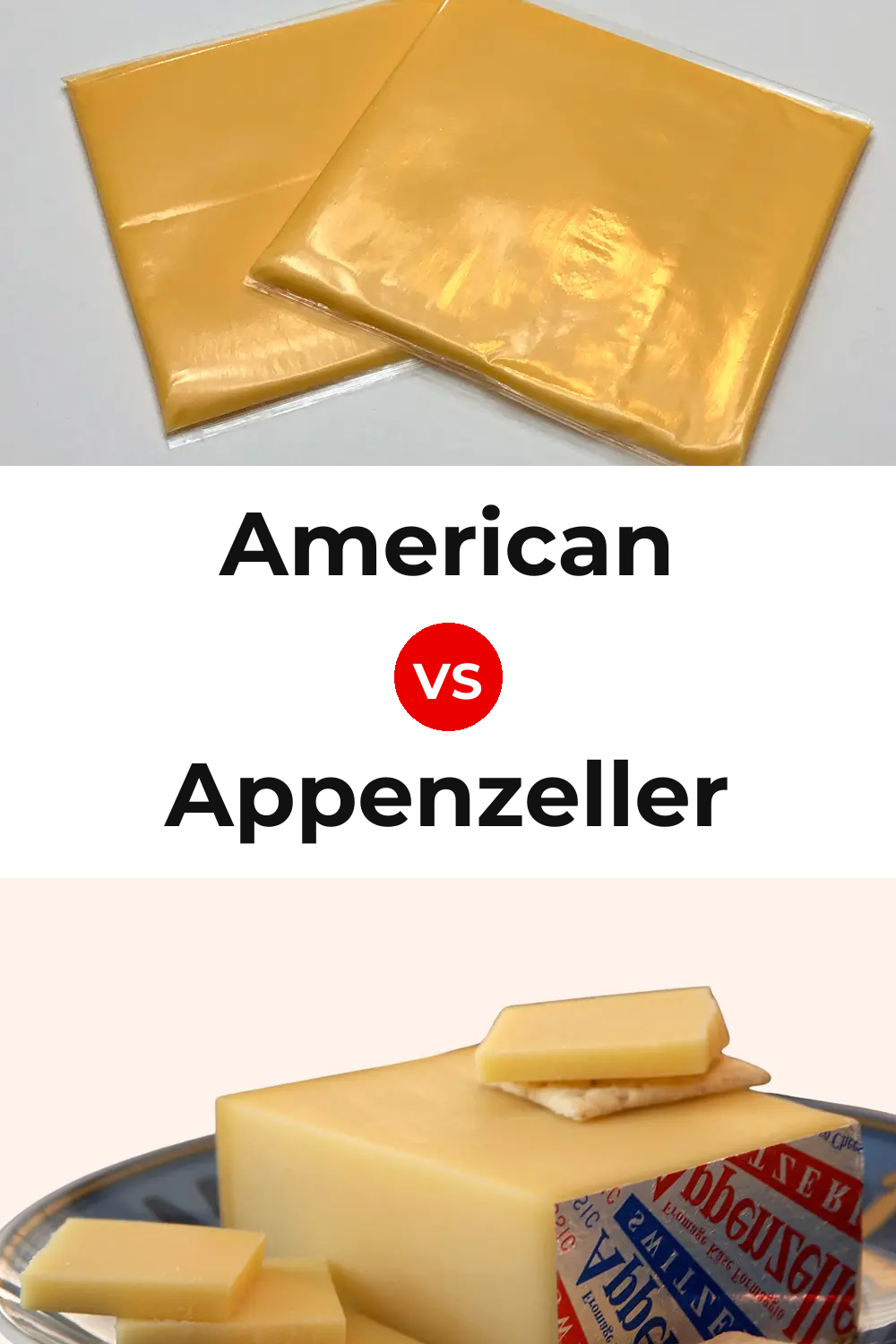 American Cheese vs Appenzeller Cheese Pinterest comparison