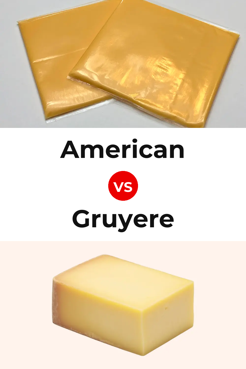 American Cheese vs American Gruyere Cheese Pinterest comparison