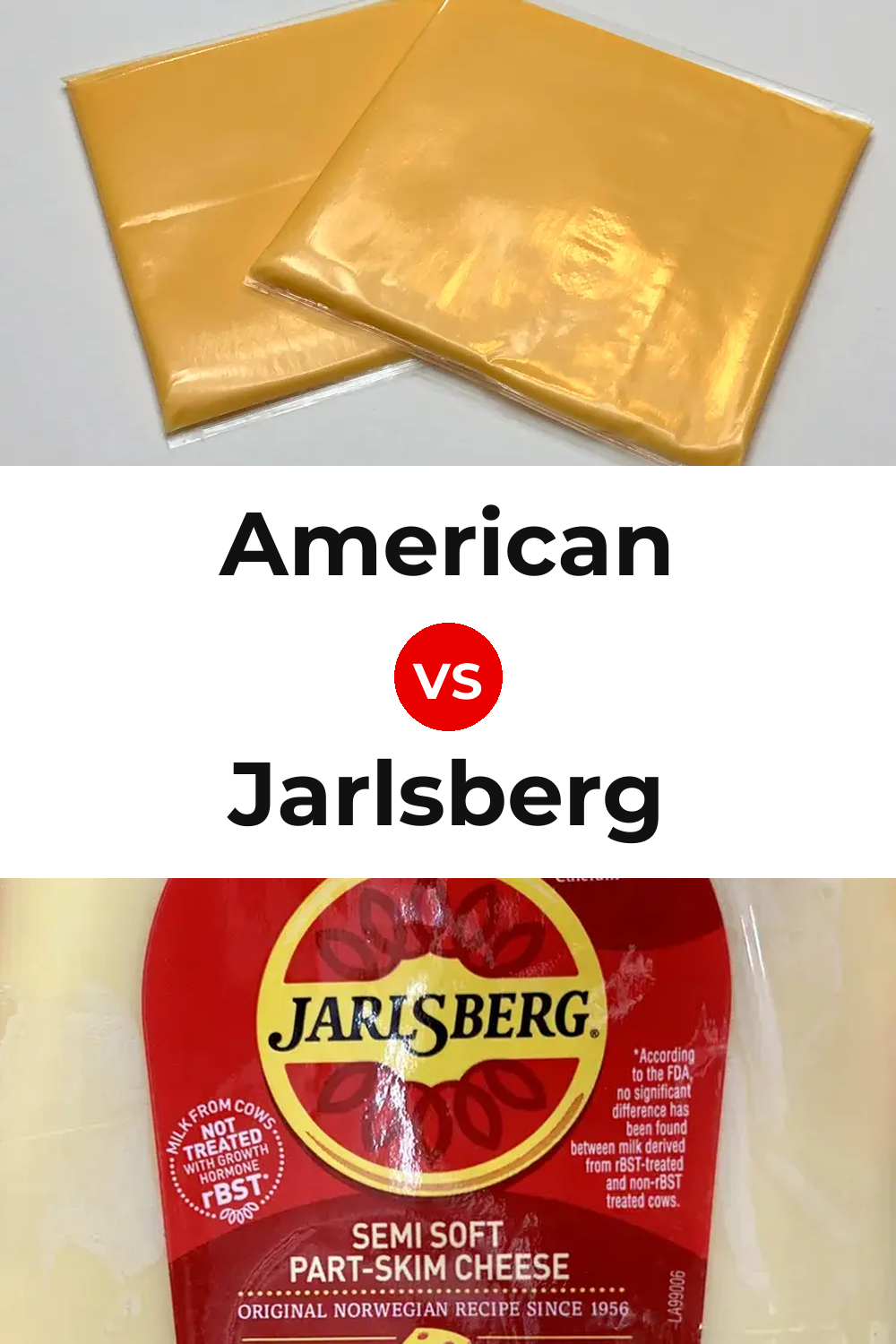 American Cheese vs Jarlsberg Cheese Pinterest comparison