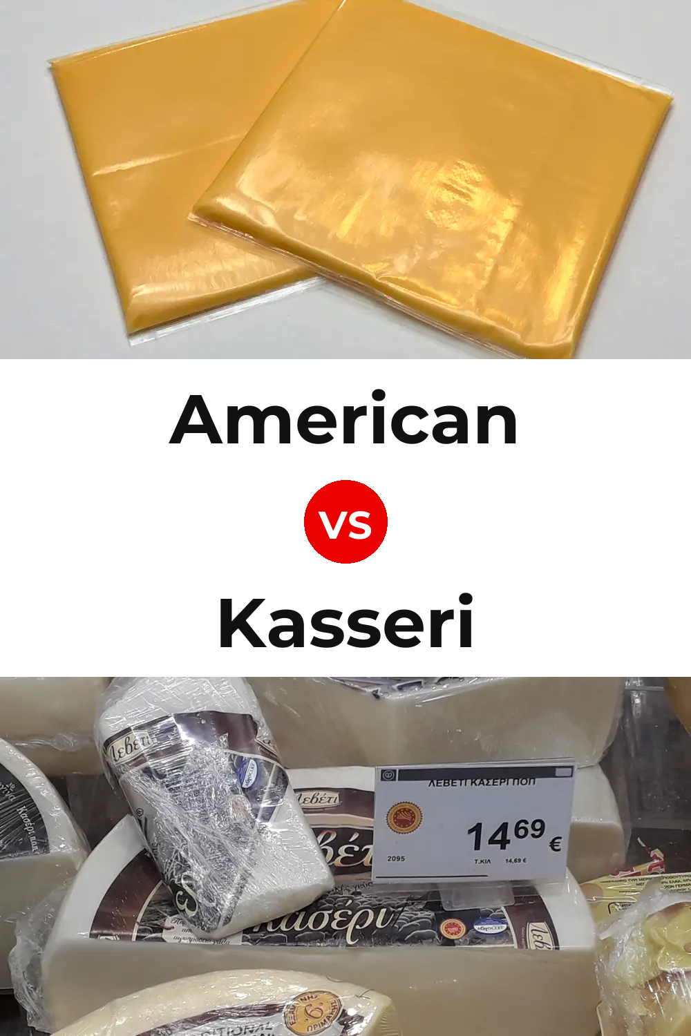 American Cheese vs Kasseri Cheese Pinterest comparison