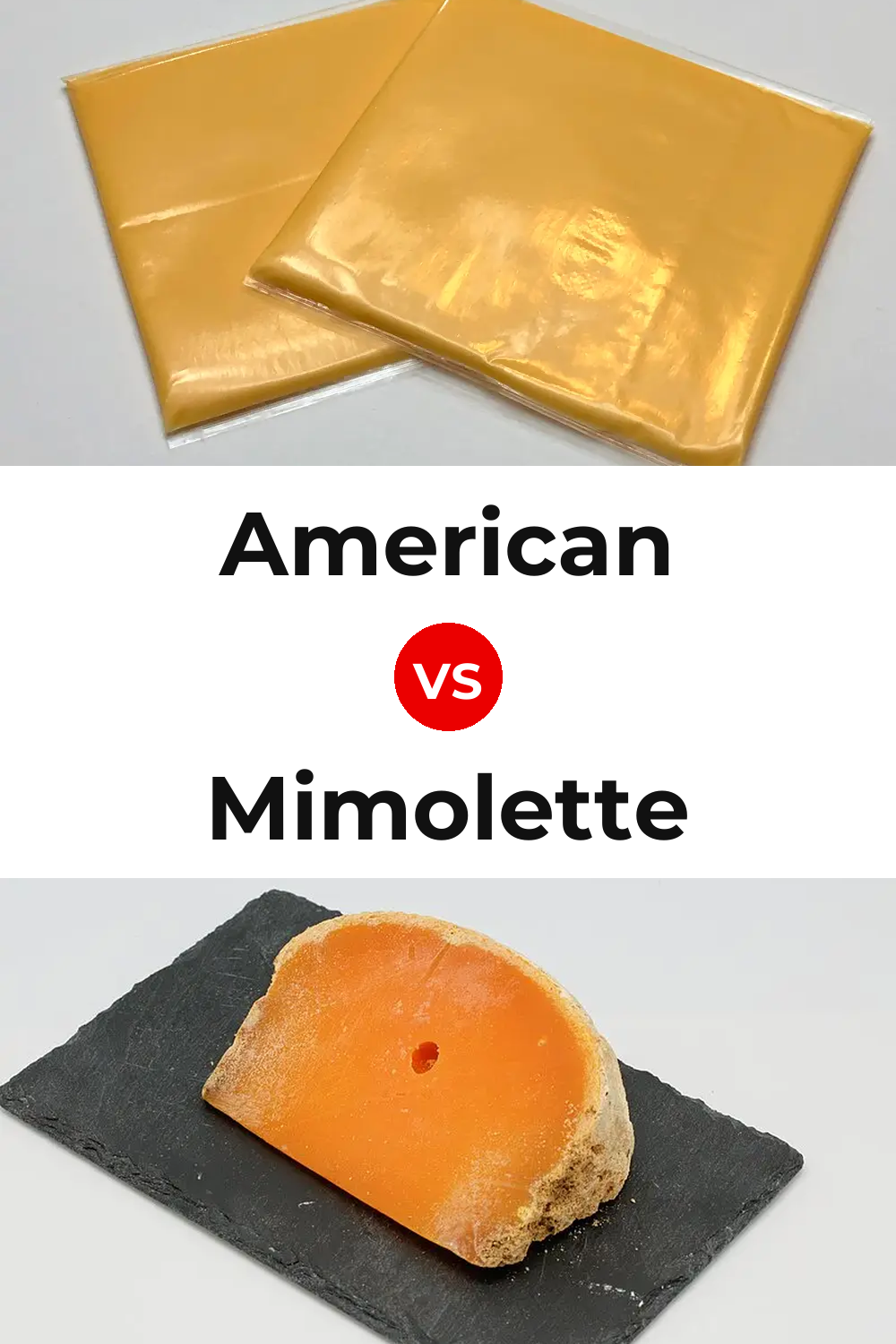 American Cheese vs Mimolette Cheese Pinterest comparison