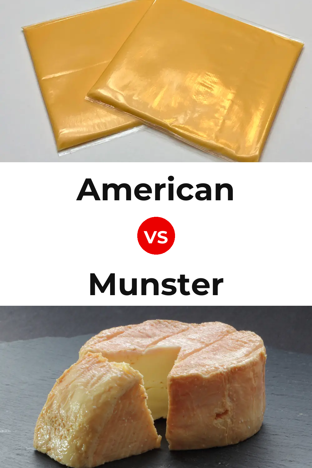 American Cheese vs Munster Cheese Pinterest comparison