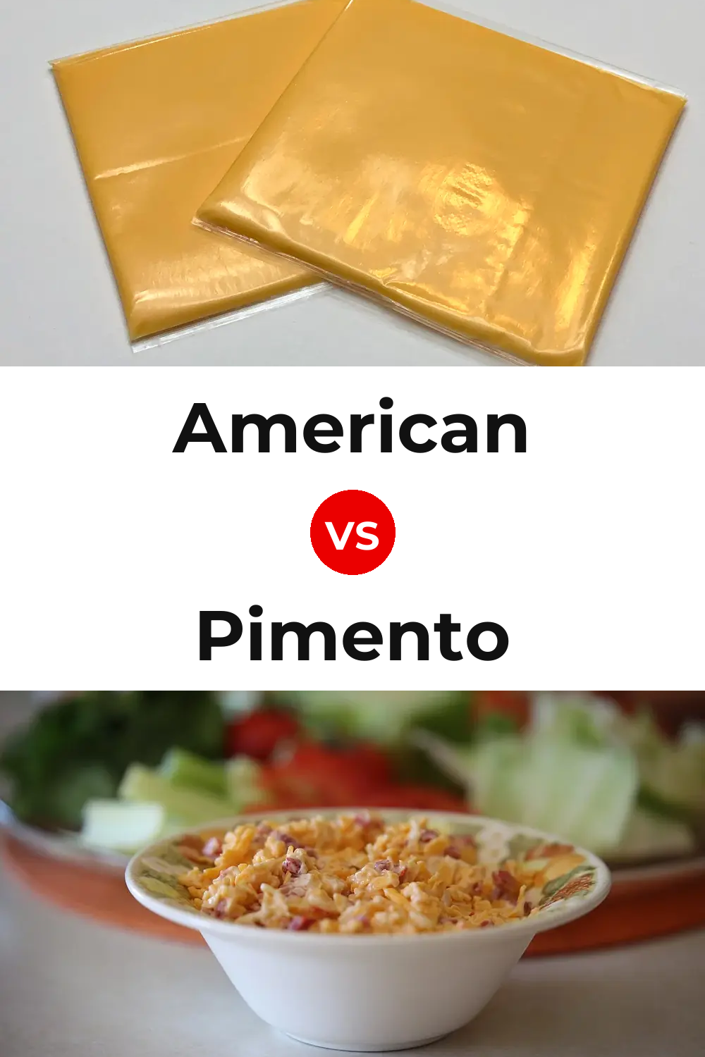 American Cheese vs Pimento Cheese Pinterest comparison