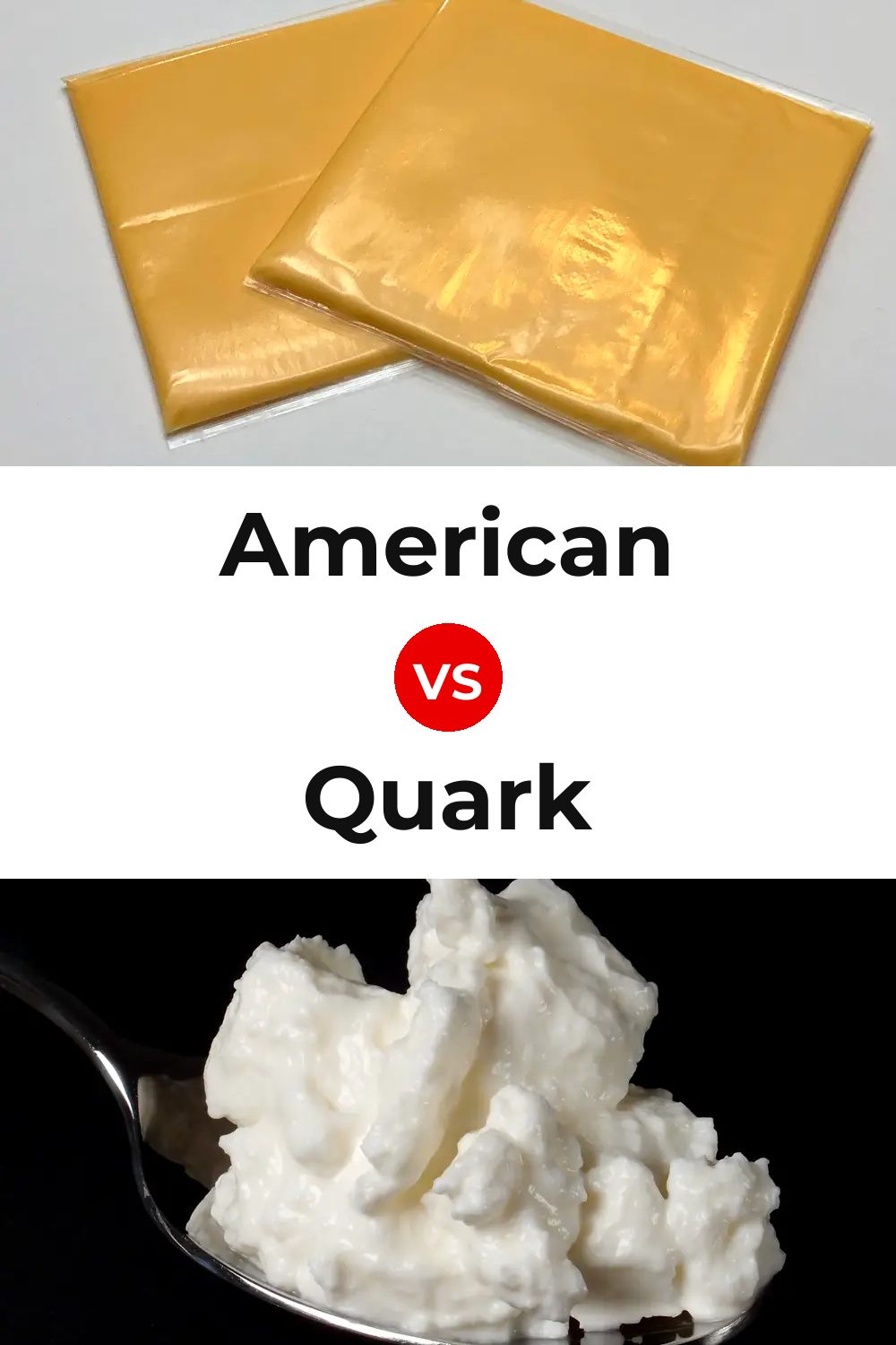 American Cheese vs Quark Cheese Pinterest comparison