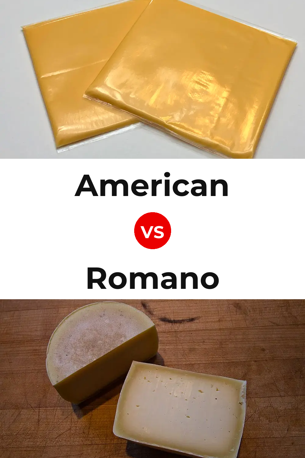 American Cheese vs Romano Cheese Pinterest comparison