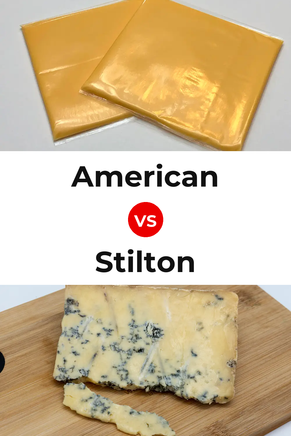 American Cheese vs Stilton Cheese Pinterest comparison