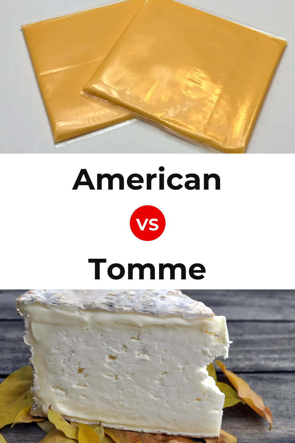 American Cheese vs Tomme Cheese Pinterest comparison