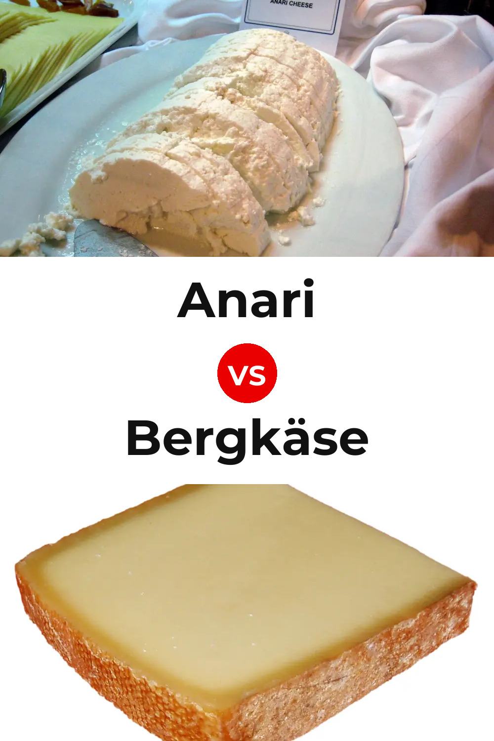 Anari Cheese vs Bergkäse Cheese Pinterest comparison